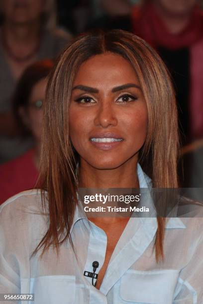 German musician Sabrina Setlur during the tv show 'Markus Lanz' on May 9, 2018 in Hamburg, Germany.