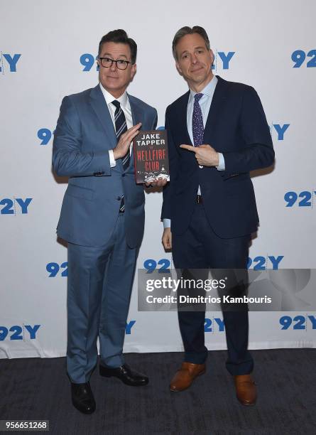 Stephen Colbert and Jake Tapper attend a conversation at 92nd Street Y on on May 9, 2018 in New York City.