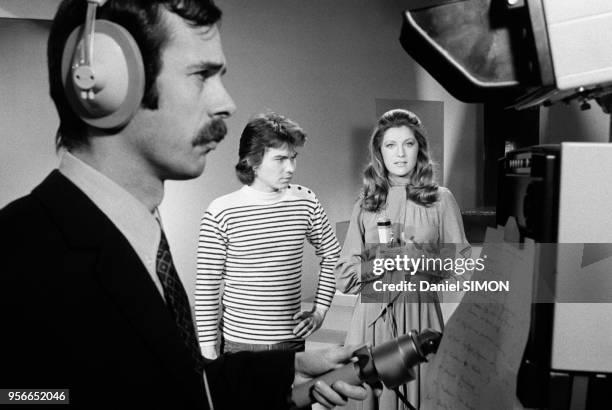 Sheila et Daniel Guichard lors d'une émission de télévision à Paris le 5 novembre 1974, France.