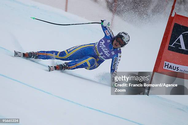 Anja Paerson of Sweden during the Audi FIS Alpine Ski World Cup Women's Downhill on January 09, 2010 in Haus im Ennstal, Austria.