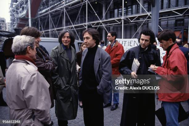 Bernard-Henri Levy lors de la visite de Taslima Nasreen à Paris le 26 novembre 1994, France.