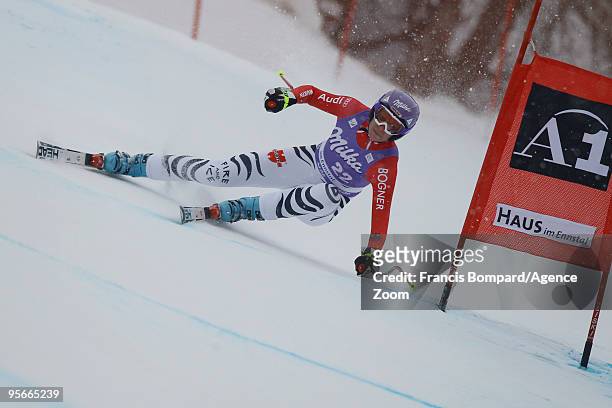 Maria Riesch of Germany during the Audi FIS Alpine Ski World Cup Women's Downhill on January 09, 2010 in Haus im Ennstal, Austria.