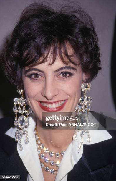 Inès de La Fressange à la soirée anniversaire pour les 30 ans de carrière de Yves Saint-Laurent à l'Opéra Bastille le 3 février 1992, Paris, France.