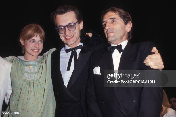 Nastassja Kinski, Wim Wenders et Harry Dean Stanton lors du Festival de Cannes en mai 1986, France.