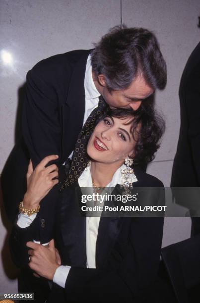 Inès de La Fressange et son mari Luigi d?Urso à la soirée anniversaire pour les 30 ans de carrière de Yves Saint-Laurent à l'Opéra Bastille le 3...