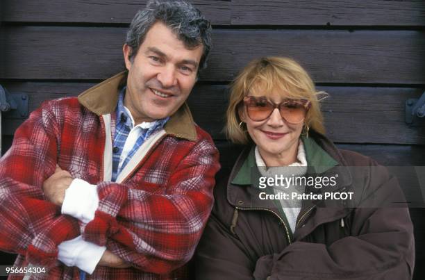 Martin Lamotte et Marie-Anne Chazel au Festival de Chamrousse en mars 1994, France.