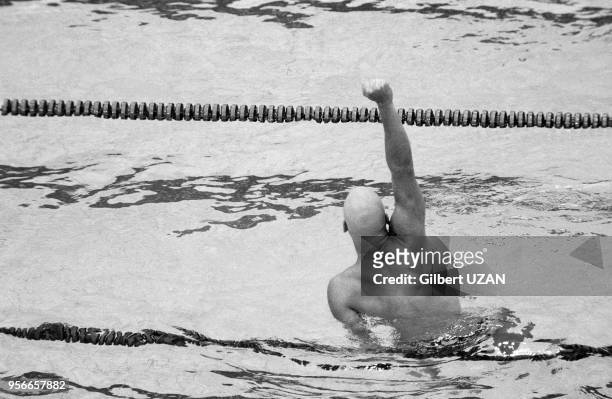 Le nageur américain Matt Vogel remprte la médaille d'Or du 100m papillon aux JO de Montreal en juillet 1976, Canada.