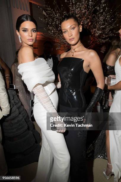 Kendall Jenner and Bella Hadid attend the Heavenly Bodies: Fashion & The Catholic Imagination Costume Institute Gala at The Metropolitan Museum of...