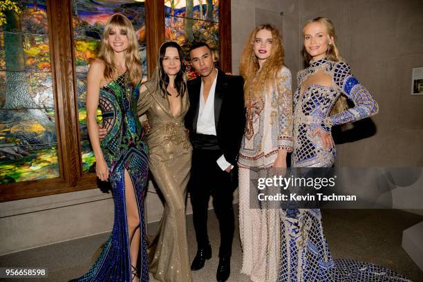 Julia Stegner, Juliette Binoche, Olivier Rousteing, Natalia Vodianova and Natasha Poly attend the Heavenly Bodies: Fashion & The Catholic Imagination...