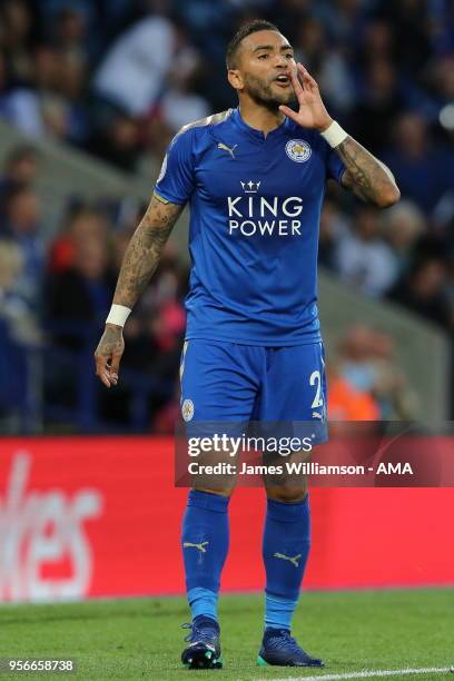 Danny Simpson of Leicester City during the Premier League match between Leicester City and Arsenal at The King Power Stadium on May 9, 2018 in...