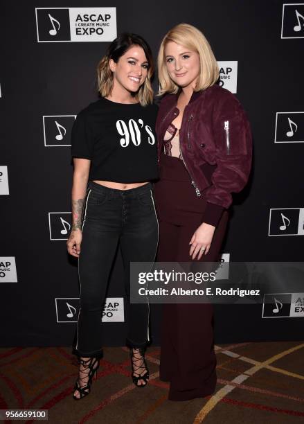 Singer/songwriter Cassadee Pope and Meghan Trainor attend The 2018 ASCAP "I Create Music" EXPO at Loews Hollywood Hotel on May 9, 2018 in Hollywood,...