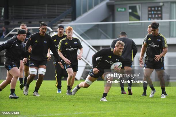 Brad Shields during a Hurricanes Captains Run at Rugby League Park on May 10, 2018 in Wellington, New Zealand.