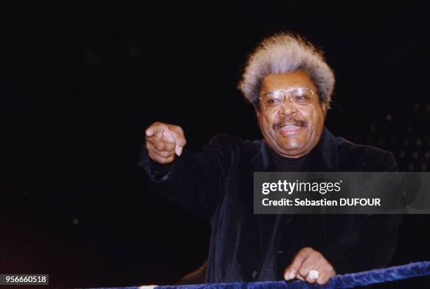 Le promoteur de boxe Don King lors d'un combat le 10 octobre 1998 à Paris, France.