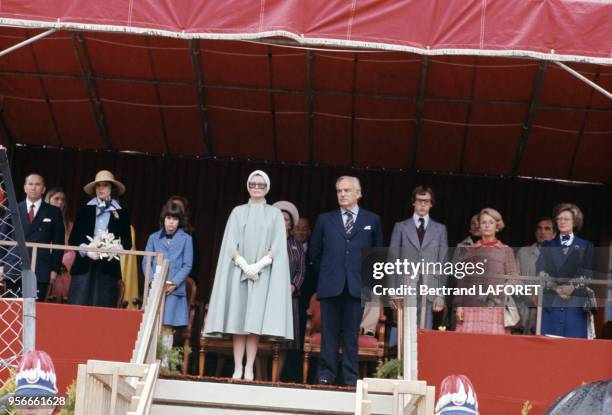 Caroline de Monaco, Stéphanie de Monaco, la princesse Grace de Monaco, le prince Rainier III, le prince Albert de Monaco, Antoinette de Monaco lors...