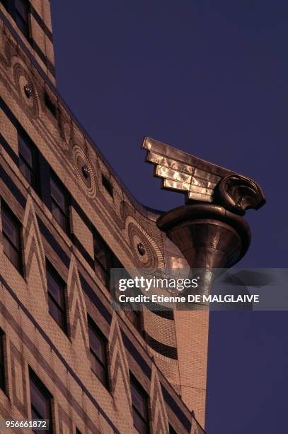 Détail du Chrysler Building en janvier 1997 à New-York aux États-Unis.