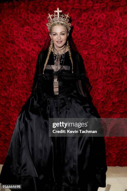 Madonna attends the Heavenly Bodies: Fashion & The Catholic Imagination Costume Institute Gala at The Metropolitan Museum of Art on May 7, 2018 in...