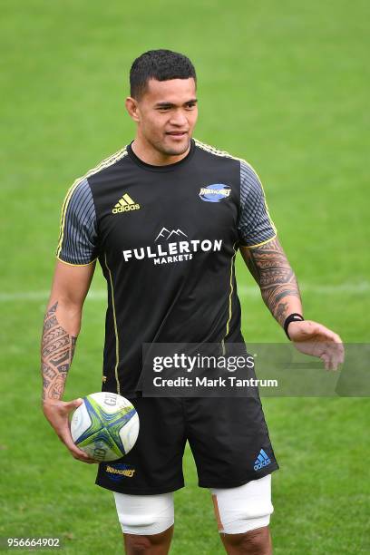 Vaea Fifita during a Hurricanes Captains Run at Rugby League Park on May 10, 2018 in Wellington, New Zealand.