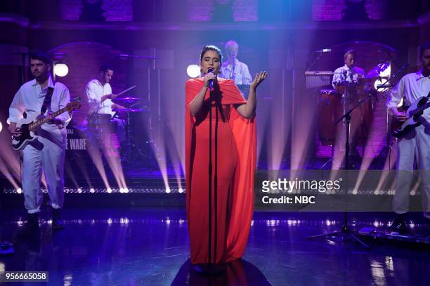 Episode 684 -- Pictured: Musical guest Jessie Ware performs on May 9, 2018 --
