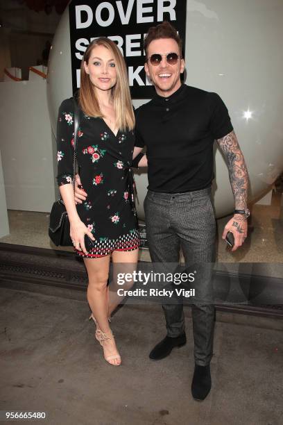 Georgia Horsley and Danny Jones seen attending Hello! Magazine x Dover Street Market - anniversary party on May 9, 2018 in London, England.