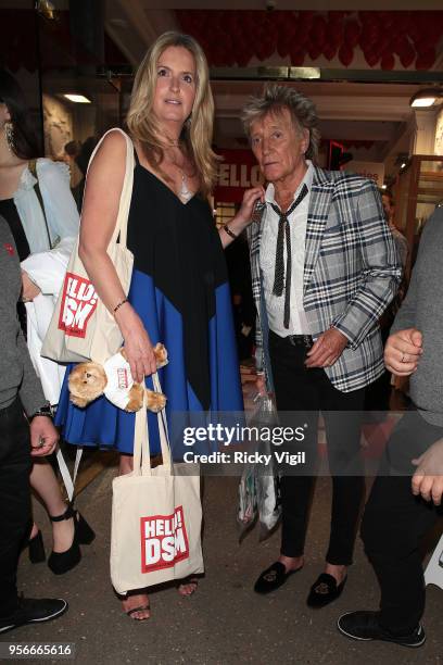 Penny Lancaster and Rod Stewart seen attending Hello! Magazine x Dover Street Market - anniversary party on May 9, 2018 in London, England.