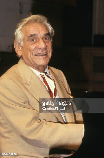 Leonard Bernstein dans les années 80. Circa 1980.