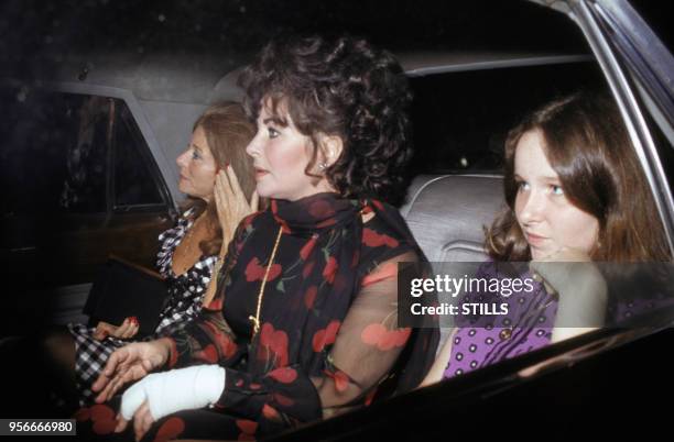 Elizabeth Taylor et sa fille Maria à New York dans les années 70, Etats-Unis. Circa 1970.