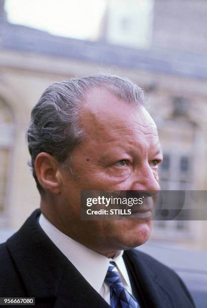 Le chancelier allemand Willy Brandt à Paris en 1971, France.