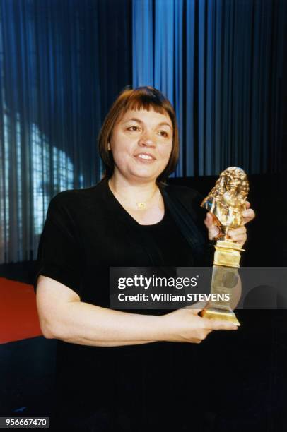 La comédienne Myriam Boyer a reçu un Molière, 12 mai 1997, Paris, France.