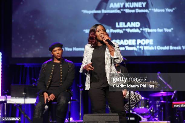 Songwriter/Songwriters Prince Charlez and Andrea Martin perform onstage at the '13th Annual Writers Jam' during The 2018 ASCAP "I Create Music" EXPO...