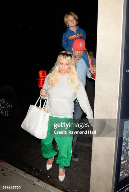 Jessica Simpson and Eric Johnson are seen walking in Soho on May 9, 2018 in New York City.