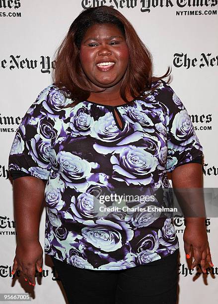 Actress Gabourey Sidibe attends the 9th Annual New York Times Arts and Leisure Weekend>> at The Times Center on January 9, 2010 in New York City.