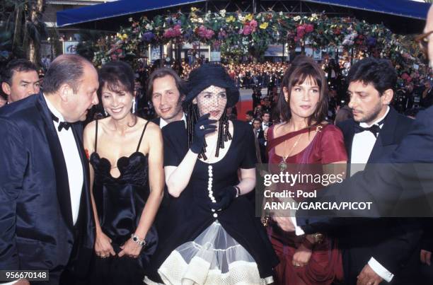 Hippolyte Girardot, Isabelle Adjani et Clémentine Célarié au Festival de Cannes en mai 1993, France.