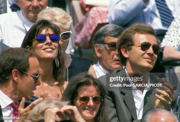 Caroline de Monaco et Stefano Casiraghi à Roland Garros en juin 1989 à Paris, France.