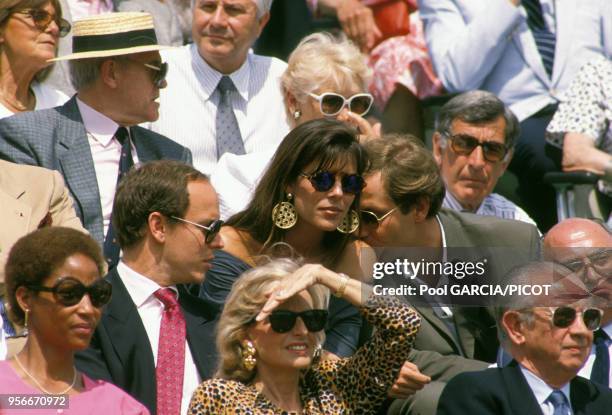 Caroline de Monaco et Stefano Casiraghi à Roland Garros en juin 1989 à Paris, France.