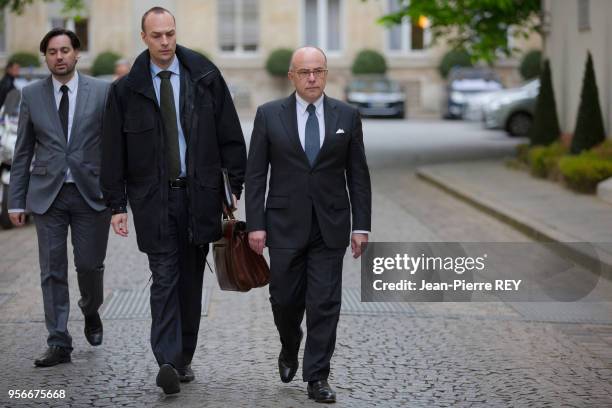 Bernard Cazeneuve ministre de l'intérieur Place Beauvau Paris le 4 avril 2014, France.