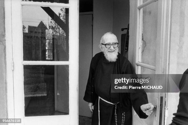 Portrait de l'Abbé Pierre, en 1992, France.