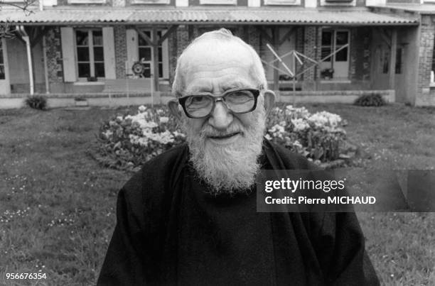 Portrait de l'Abbé Pierre, en 1992, France.