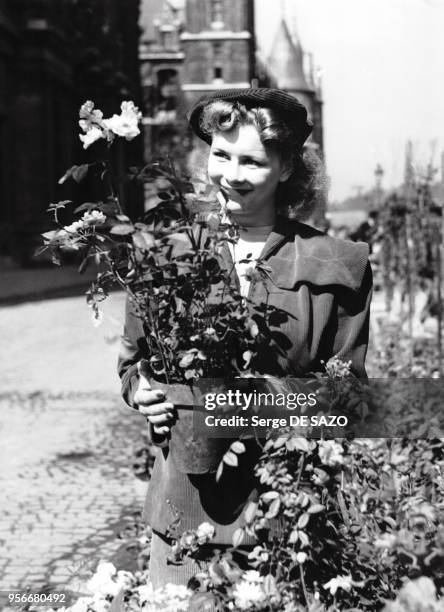 Portrait de l'actrice française Jacqueline Huet, en 1946.