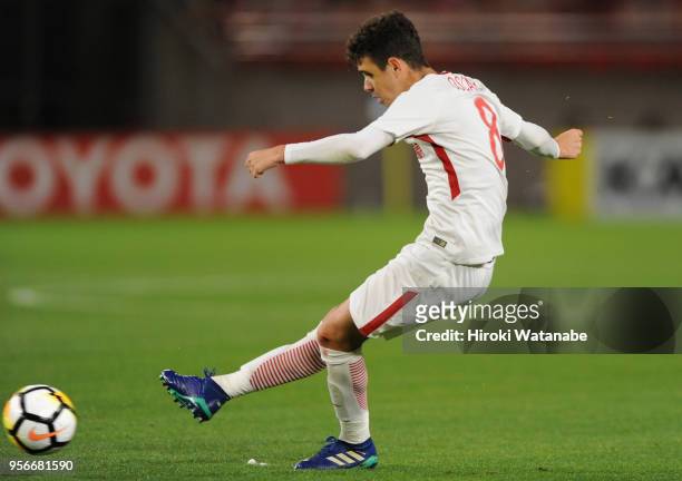 Oscar of Shanghai SIPG in action during the AFC Champions League Round of 16 first leg match between Kashima Antlers and Shanghai SIPG at Kashima...