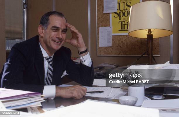 Portrait de John Vinocur, journaliste de l'?International Herald Tribune? , en octobre 1987.