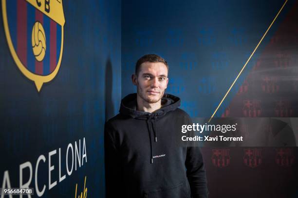 Thomas Vermaelen poses for a portrait in the Ciutat Esportiva Joan Gamper on February 12, 2018 in Barcelona, Spain.