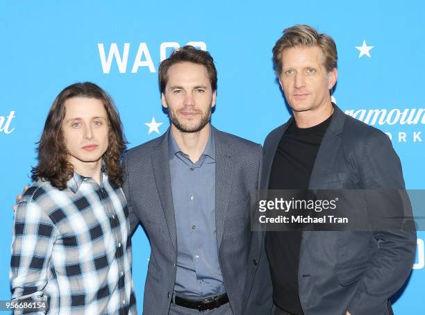 Rory Culkin, Taylor Kitsch and Paul Sparks attend the Academy of Television Arts and Sciences' Screening of "WACO" held at Sherry Lansing Theatre at...