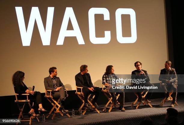 Variety's Debra Birnbaum, actors Taylor Kitsch, Paul Sparks and Rory Culkin, director John Erick Dowdle and executive producer Drew Dowdle attend the...