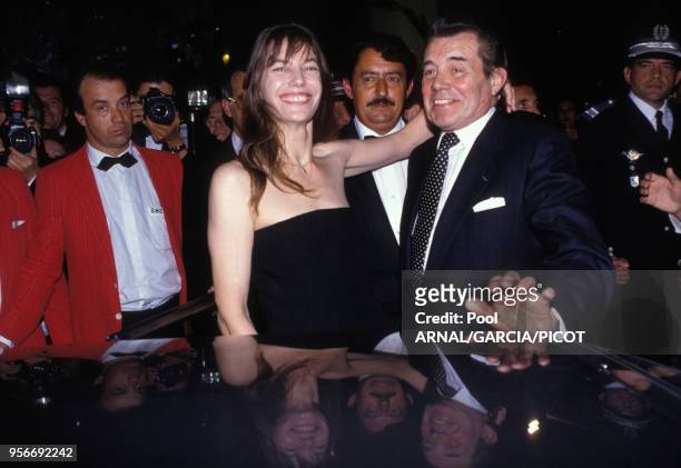 Janes Birkin et Dirk Bogarde lors du Festival de Cannes en mai 1990, France.
