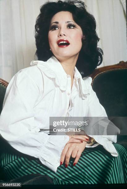 Portrait de la femme d'affaires japonaise Dewi Sukarno, circa 1980.