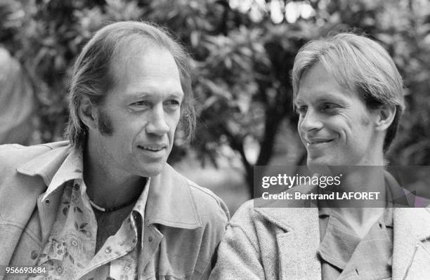 David et Keith Carradine lors du Festival de Cannes en mai 1980, Cannes, France.