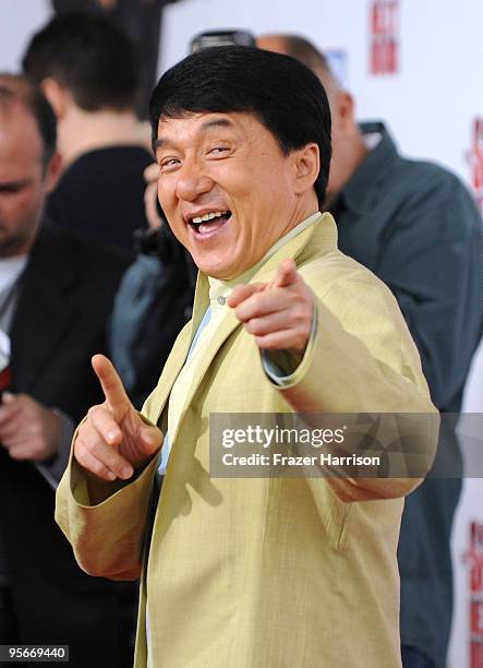 Actor Jackie Chan arrives at the premiere of Lionsgate & Relativity Media's "The Spy Next Door" held at the Grove on January 9, 2010 in Los Angeles,...