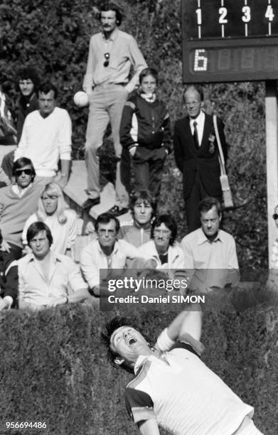 Jimmy Connors lors du Tournoi de Monte-Carlo en avril 1980, Monaco.