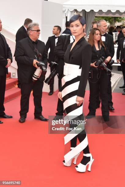 Li Yuchun attends the screening of 'Yomeddine' during the 71st annual Cannes Film Festival at Palais des Festivals on May 9, 2018 in Cannes, France.