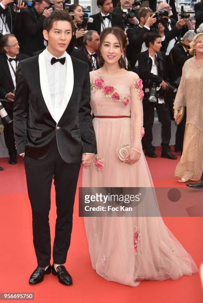 Actors Jing Boran and Sandra Ng from Lost In Love attend the screening of 'Yomeddine' during the 71st annual Cannes Film Festival at Palais des...